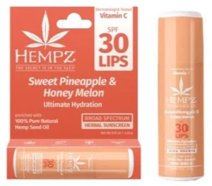 Hempz Sweet Pineapple & Honey Melon Ultimate Hydration Lip Balm SPF 30/ New 2024