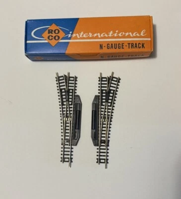 N Scale Roco Points Switch Left & Right 2466L 2467R - Image 1 of 3