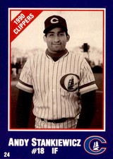 1990 Columbus Clippers Police #24 Andy Stankiewicz - NM Baeball Card