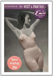 Camisa y bragas estilo vampiro de 1940 patrón de tejido busto 34 - Imagen 1 de 1