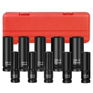 10-24MM 1/2" Impact Socket Metric Drive Deep Cr-V Workshop Heavy Garage Tool Set - Picture 1 of 10