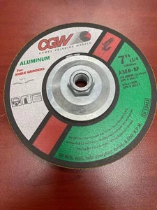 CGW Abrasives 36112 Depressed Center Wheel, 7", 1/4 in Thick, 5/8 in Arbor qty10 - Picture 1 of 1