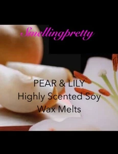10 Pods PEAR & LILIES Fragrance Highly Scented Soy Wax Melt Pods 40hr Burn Each - Picture 1 of 6