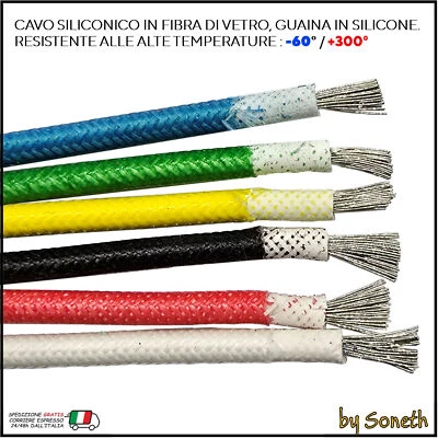 SONETH CAVO FILO ELETTRICO UNIPOLARE SILICONICO PER ALTE TEMPERATURE IN FIBRA DI VETRO