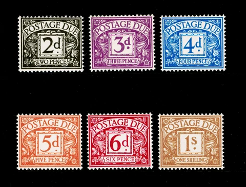 SG D69-D74, COMPLETE SET, NH MINT. Cat £15. NO WMK Cover