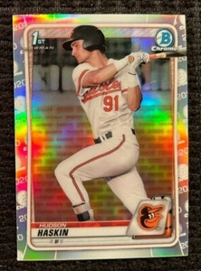 Tarjeta de novato Bowman Draft Hudson Haskin1st 2020 refractor cromado radiocontrol Orioles cantidad  - Imagen 1 de 2