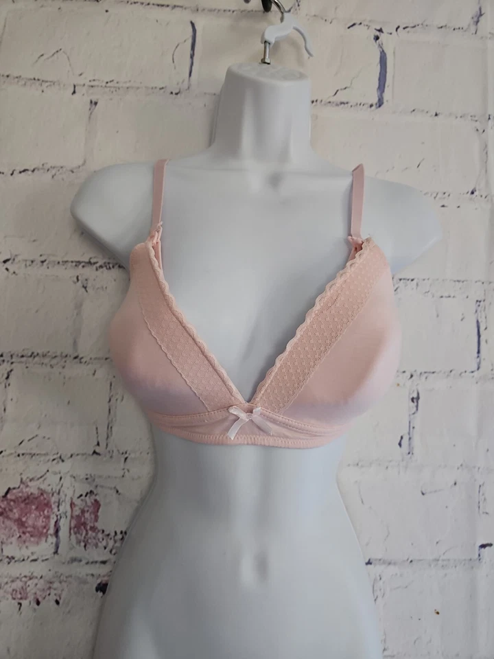 Sujetador de lactancia rosa Lamaze talla XL inalámbrico con clip ligeramente forrado correas ajustables Foto 1 de 4