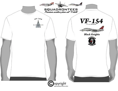Camiseta VF-154 Black Knights F-14 Tomcat Squadron D7, producto con licencia USN Foto 1 de 3