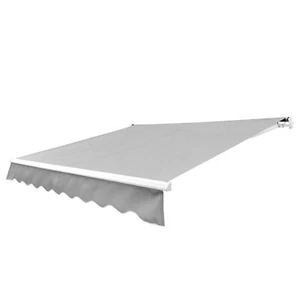 ALEKO Retractable Home Patio 12 x 10 feet Awning Silver Gray Canopy Sunshade - Picture 1 of 12