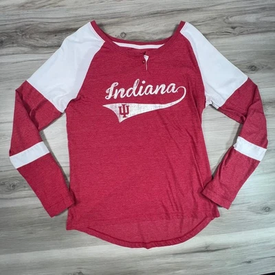 Indiana Hoosiers NCAA Colosseum Long Sleeve Raglan Shirt IU Streetwear preppy - Image 1 of 4