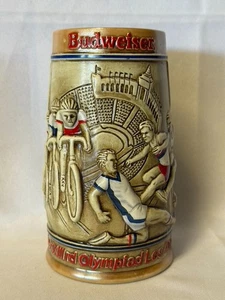 Budweiser Juegos Olímpicos Stein CS60 1984 Ceramarte Brasil 6 1/2" - Imagen 1 de 6