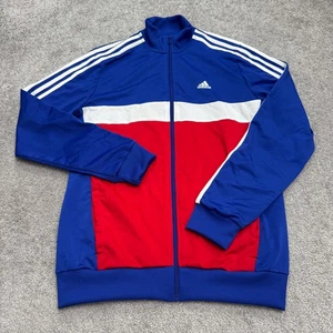 Adidas Aeroready Track Jacket Youth 15-16 XL Blue Red White Full Zip Active - Picture 1 of 15
