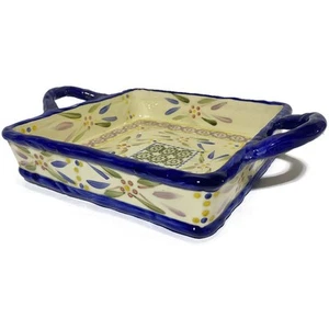 Temptations Old World Presentable Ovenware Blue Casserole Dish 12 x 12 - Picture 1 of 7