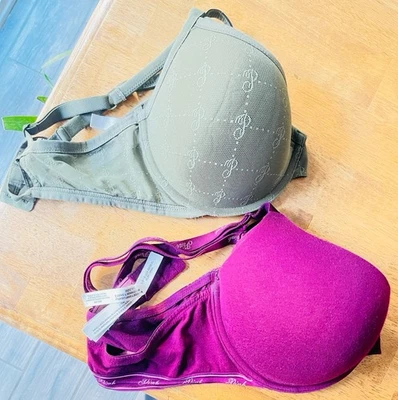 Dois sutiãs rosa femininos usados em bom estado Victoria's Secret tamanho 38DD - Imagem 1 de 4