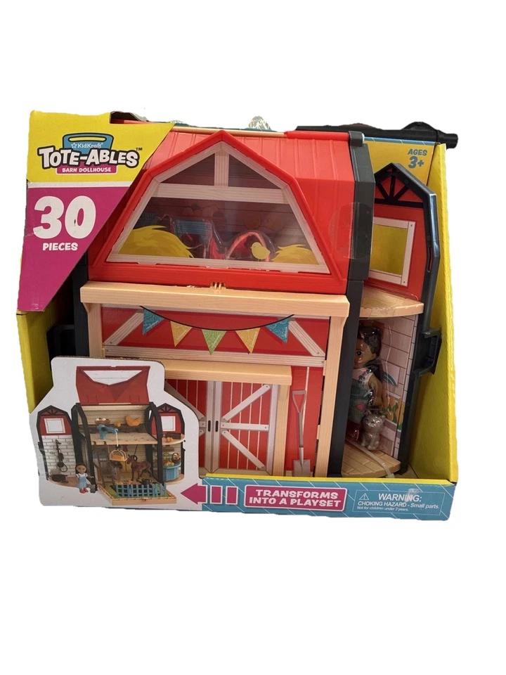 Tote-ables Barn Dollhouse w/ Doll & Storage 30 Accessories Close & Carry Playset - Image 1 of 4
