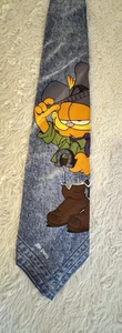 Balancine Tie Works Men's Necktie Silk 1978 Garfield Cowboy Jeans Horseshoe 56" - Picture 1 of 9