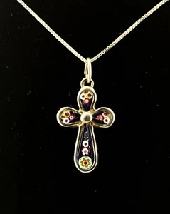 Italian Classic Florentine Cross Pendant, 1980’s - Picture 1 of 4