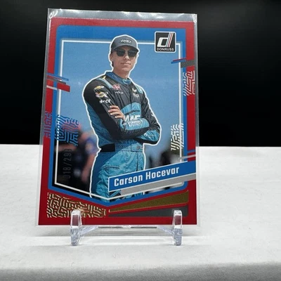 2024 Panini Donruss NASCAR Racing Carson Hocevar Red 018/299 Card 6 - Image 1 of 2
