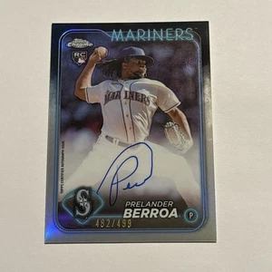 Prelander Berroa 2024 Topps Chrome Rookie Autograph Refractor /499 Mariners - Picture 1 of 2