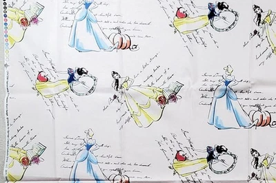 SNOW WHITE, CINDERELLA, BELLE Fashionable Princesses DISNEY Fabric 7/8yd CP47298 - Image 1 of 4