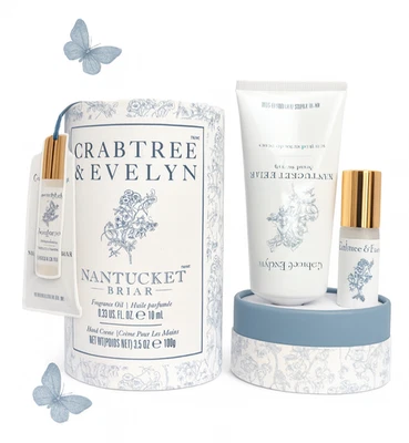 Crabtree & Evelyn Nantucket Briar Fragrance Oil Rollerball & Hand Creme Gift Set - Image 1 of 4