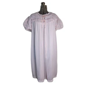 Vintage 50s 60s Nightgown And Bed Coat Robe Set Lingerie Peignoir M/L USA Pink - Picture 1 of 15