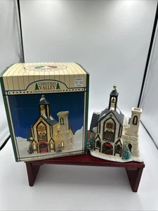 Vintage 1991 Christmas Village Church Collectible Christmas Valley No Light - Picture 1 of 24