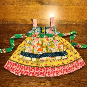Matilda Jane Good Hart Knot Apron Dress Perry Inn 2 2T Boho Prairie Retro - Picture 1 of 15