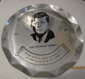 John F Kennedy Bandeja Aluminio Conmemorativa B47 - Imagen 1 de 5