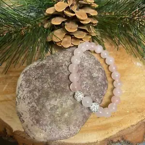Light Pink Bedazzle Beaded Stretchy Bracelet - Picture 1 of 7