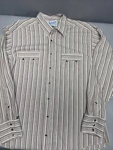 Vintage 90s Rockmount Ranch Wear Striped Jewel Snap Western Button Down Gr. L - Bild 1 von 15