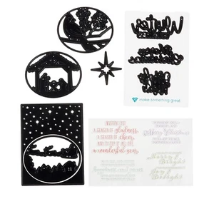 Kit de estampillas y troqueles de anidación de deseos de invierno Diamond Press nuevo 813227 - Imagen 1 de 11