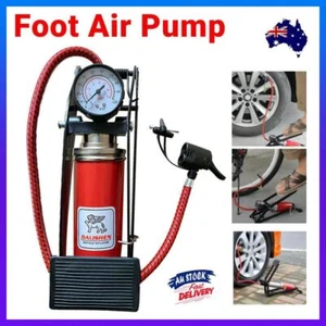 High Pressure Foot Bike Pump Bicycle Ball Motorbike Type Inflater Tire Air Pump - Picture 1 of 14