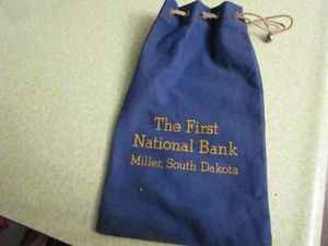 Vintage Bank Bag The First National Bank Miller, South Dakota - Picture 1 of 7