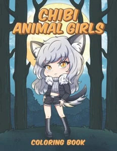 Chibi Animal Girls Coloring Book: Kawaii Anime Chibi Girls in Cute Animal Costum - Picture 1 of 2