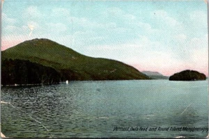 Tarjeta postal OWL'S HEAD and ROUND ISLAND Memphremagog VERMONT VT - Imagen 1 de 2