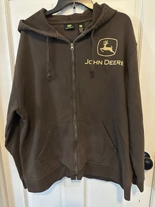 Sudadera/Sudadera John Deere Marrón Pesado Cremallera Frontal Talla Grande - Imagen 1 de 11