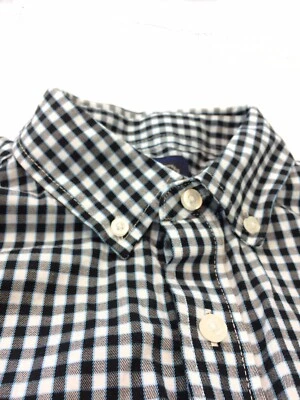 NAT NAST Shirt Mens Medium Black/Blue/White CHECK Button Front 100% Cotton - Image 1 of 4