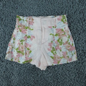 Pantalones Cortos C&C California Para Mujer Rosa Floral Lino Cintura Elástica Cremallera Chino 29x3* - Imagen 1 de 15
