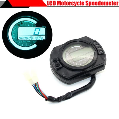 7 Colores LCD Digital Moto Velocímetro Odómetro Medidor con Función de Alarma Foto 1 de 4