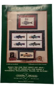 Quilt Pattern FOLK ART FISH by Country Appliques VTG 1993 Jan Kornfeind NEW - Picture 1 of 5