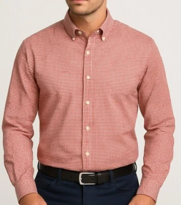 Camisa de vestir Peter Millar de algodón a cuadros rosa y marrón para hombre LRG Preppy elegante Foto 1 de 4