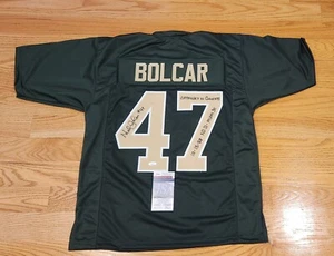 Autographed Signed Ned Bolcar Notre Dame Irish Green Jersey Catholics Vs Convict - Picture 1 of 2