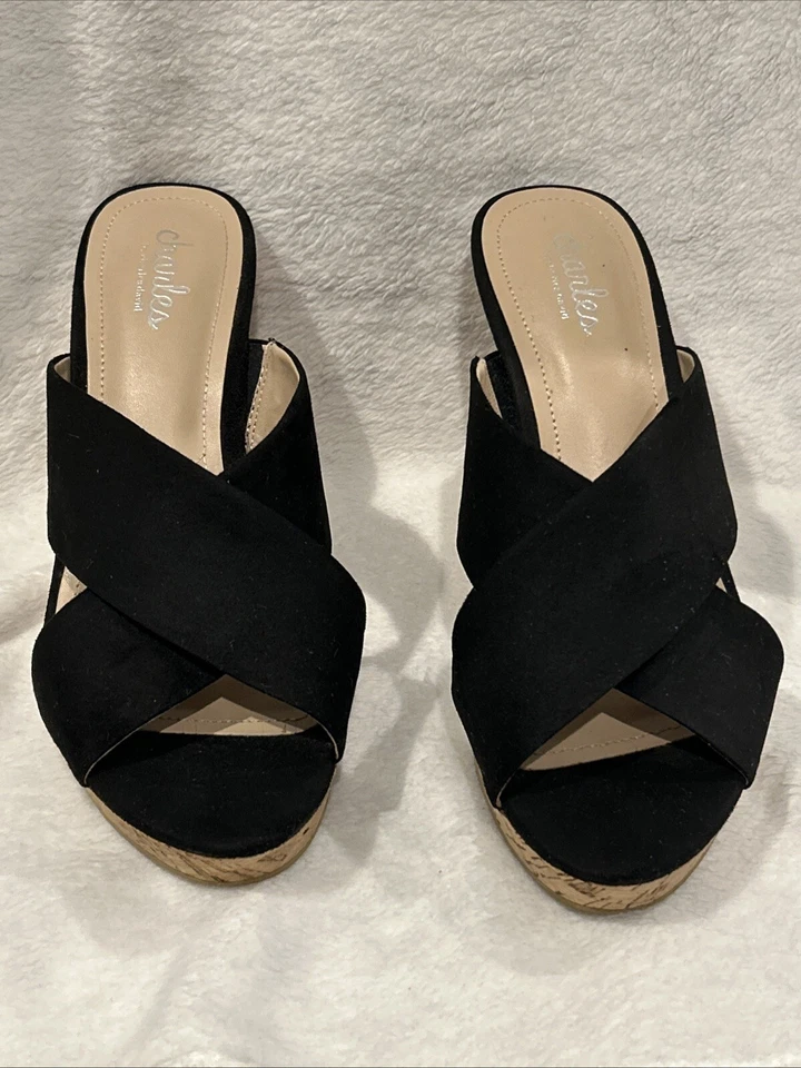 Charles David Latrice Wedge Black Size 7 Women’s Shoe Foto 1 de 4