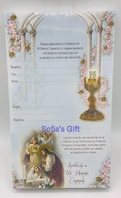 15 Invitaciones De Primera Comunion Español Niña Invitation  First communion - Image 1 of 4