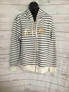Old Navy Women's Full Zip Hoodie Striped Cotton Blend Size L Large - Picture 1 of 5