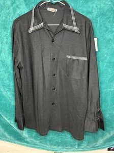 Montgomery Ward Langarm 16-16,5 eisenfrei Vintage Polyester 100 % schwarz - Bild 1 von 10