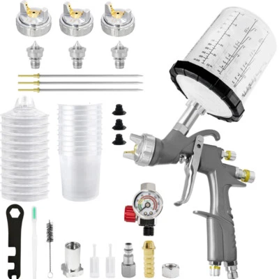 D1 LVLP Air Spray Gun 1.3/1.7/2.0mm Nozzle w/Mix Cups A610 Car Paint Sprayer Gun - Image 1 of 4