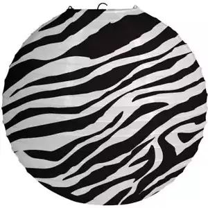 Zebra Print Paper Lantern 12" 1CT - Picture 1 of 1