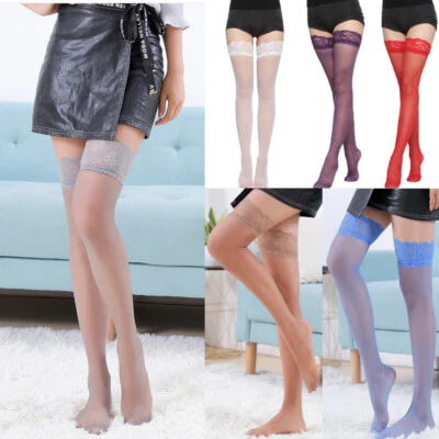 Damen Halterlose matte Strümpfe Stockings Transparente verschiedene Farben Socke - Bild 1 von 4